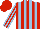 Silk - Red, light blue stripes, red arms, light blue stripes, red cap