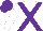 Silk - White, purple cross sashes, white arms, purple cap