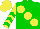 Silk - Green body, yellow large spots, yellow arms, green chevrons, yellow cap