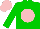 Silk - Green, pink ball, pink cap