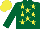 Silk - Dark green, yellow stars, dark green sleeves, yellow cap