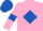 Silk - Pink, Royal Blue diamond, armlets and cap