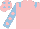 Silk - Pink, light blue epaulets, light blue sleeves, pink spots, pink cap, light blue spots