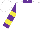 Silk - White, yellow horse, purple collar, yellow bars on purple sleeves, white cap
