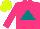 Silk - Hot pink, teal triangle, hot pink sleeves, neon yellow cap
