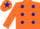 Silk - Orange, Dark Blue spots, Orange sleeves, Orange cap, Dark Blue star