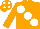 Silk - Orange body, white large spots, orange arms, orange cap, white spots