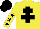Silk - Yellow, black cross of lorraine, black stars on sleeves, black cap