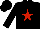 Silk - Black with white 'wessels' and red star