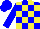 Silk - Blue and yellow blocks, blue sleeves and cap