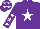 Silk - Purple, white star, white stars on sleeves, purple cap, white stars
