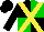 Silk - Black and green quarters, yellow cross sashes