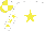 Silk - White, yellow star, yellow stars on white sleeves, yellow and white quartered cap