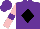 Silk - Purple, black diamond, purple armlet on pink sleeves