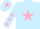 Silk - LIGHT BLUE, pink star & stars on sleeves, light blue cap, pink star