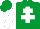 Silk - Emerald Green body, white cross of lorraine, white arms, emerald green cap