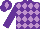 Silk - Purple body, mauve three diamonds, purple arms, purple cap, mauve diamond