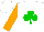 Silk - White, green shamrock, orange sleeves , white cap