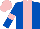 Silk - Royal blue, pink stripe, pink armlets, pink cap