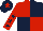 Silk - Red and dark blue (quartered), red sleeves, dark blue stars, dark blue cap, red star