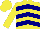 Silk - Yellow, navy blue chevrons, yellow cap