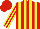 Silk - Red, yellow stripes, yellow stripes on red sleeves