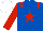 Silk - Royal blue, red star, red epaulets, red sleeves, white cap