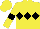 Silk - Yellow, black triple diamonds, yellow arms, black armlets, yellow cap