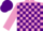 Silk - Mauve and Purple check, Mauve sleeves, Purple cap