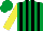 Silk - Emerald Green, black striped, yellow arms, emerald green cap