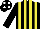 Silk - Black & yellow stripes, black cap, white spots