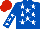 Silk - Royal blue, white stars, royal blue arms, white stars, red cap