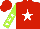 Silk - Red body, white star, lime green arms, white stars, red cap