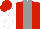 Silk - Red, grey stripe, white sleeves, red cap