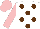 Silk - White, brown spots, pink sleeves and cap