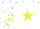 Silk - White, black horse emblem on yellow star, yellow stars on white sleeves, black, yellow and white cap