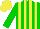 Silk - Green, yellow stripes, yellow cap