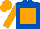 Silk - Royal blue, orange block emblem, orange sleeves, orange cap