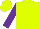 Silk - Neon yellow, purple horse, purple sleeves