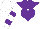 Silk - White, purple yoke and heart, purple hoops on sleeves