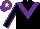 Silk - Black, purple chevron, purple seams on sleeves, purple cap, yellow star