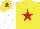 Silk - Yellow, red star, white sleeves, yellow cap, red star