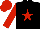 Silk - Black, red star, red sleeves and cap