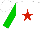 Silk - white, red star, green sleeves