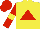 Silk - Yellow, red triangle, yellow armlets on red sleeves, red cap