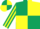 Silk - DARK GREEN and YELLOW (quartered), striped sleeves