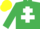 Silk - EMERALD GREEN, white cross of lorraine, yellow cap