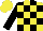 Silk - Yellow, black blocks, silver wolf in shield, black sleeves, yellow cap