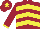 Silk - Maroon and yellow chevrons, maroon sleeves, yellow cuffs, yellow star on cap