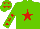 Silk - Light green, red star, red stars on sleeves, light green cap, red stars